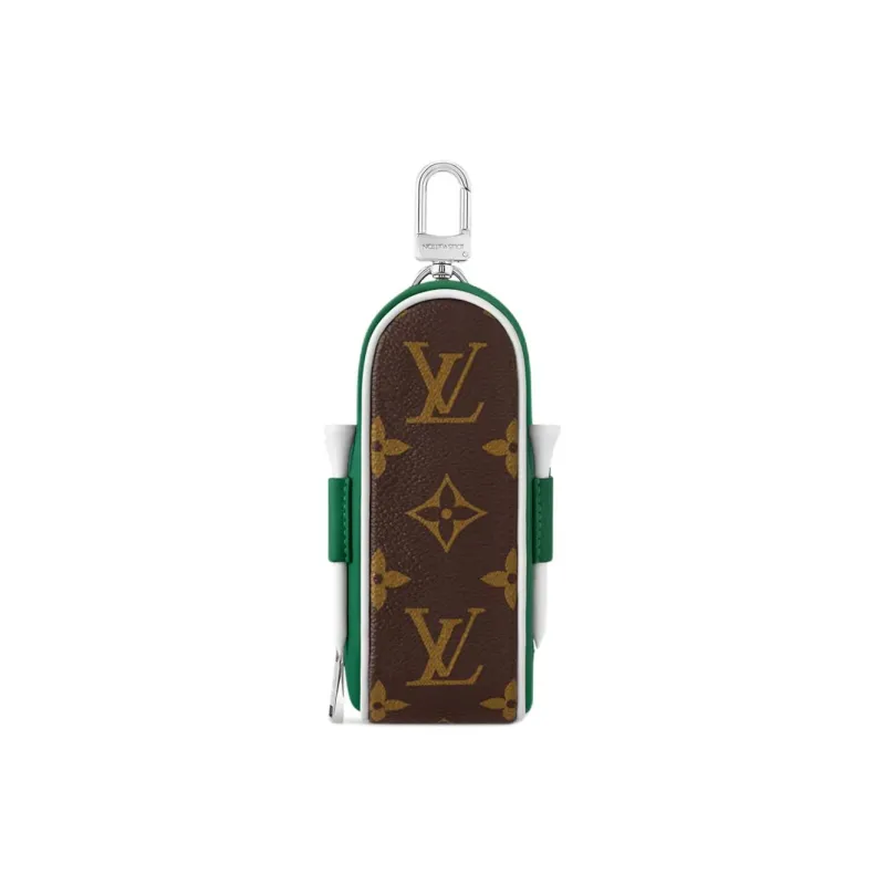 LOUIS VUITTON Leather Monogram Coated Canvas Bag Accessory Unisex Brown & Green-2