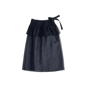 MS MIN Casual Long Skirt Women's Black