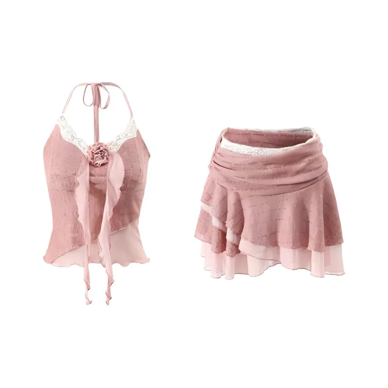 DOSOHEB Two Piece Skirt Sets Women's-0