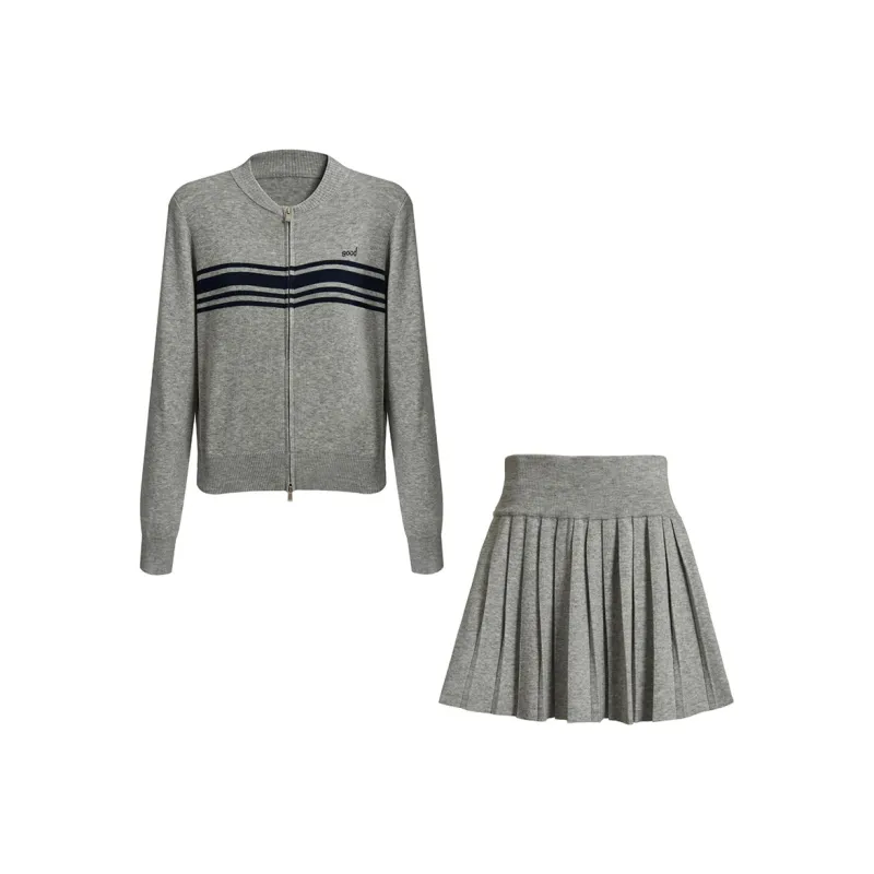 BEAUTIFUL CONFESSION Skirt Set Women's Gray-0