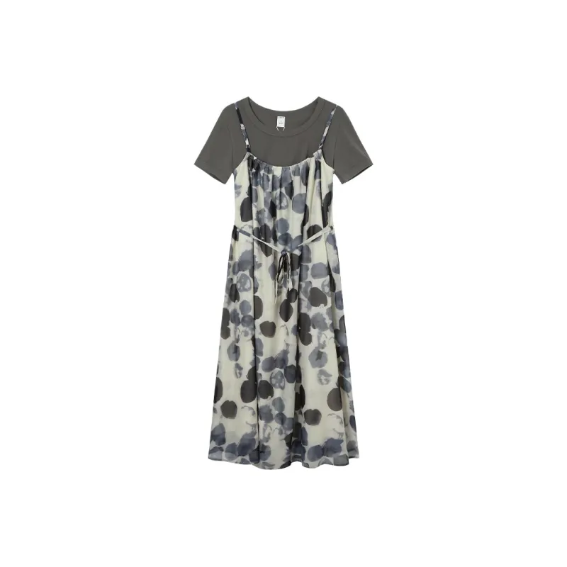 JESSYLINE Two Piece Skirt Sets Women's Floral Coffee-0