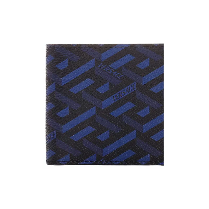 VERSACE VERSACE Leather Wallet Men's Blue-3
