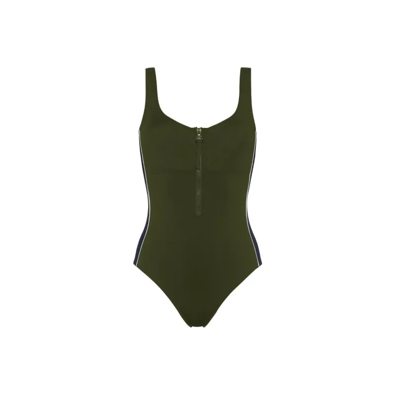 Eres Tribune Zipped Side stripe Swimsuit-0