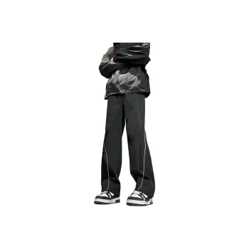 NAXUSTO Casual Pants Unisex Gray Stretch
