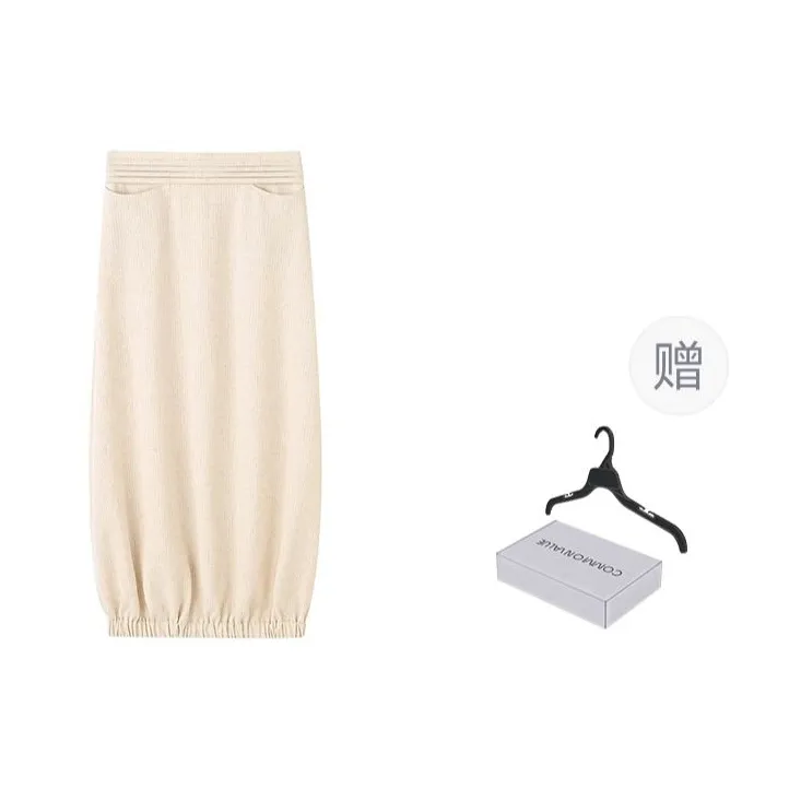COMMON VALUE 'Riverbank La Jetee' Casual Long Skirts Women's Linen Beige-0