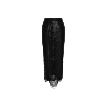 Alexander McQueen Armor Stitch Fringed Skirt