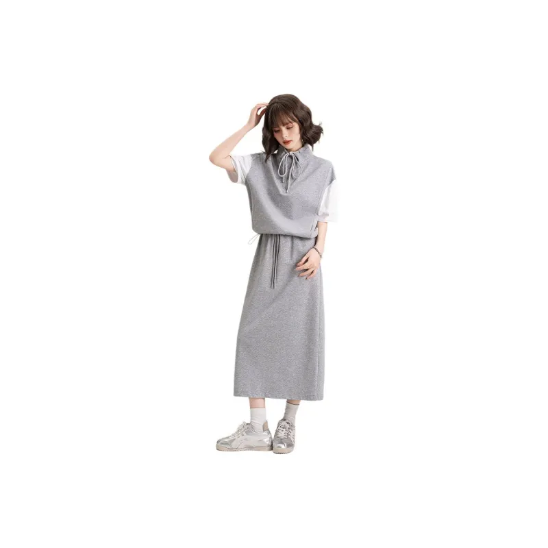 FAWENXIANGZI Two Piece Skirt Sets Women's-0
