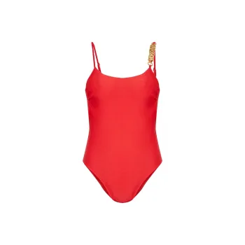 MOSCHINO Logo Lettering One Piece Swimsuit