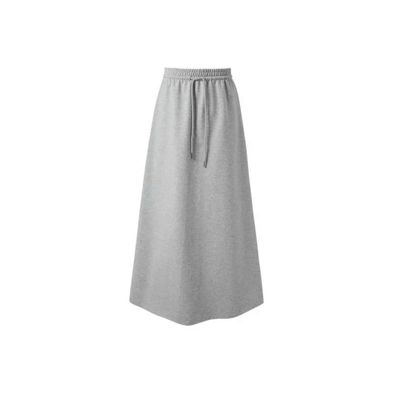 3COLOUR Casual Long Skirt Women's Stone Gray-0