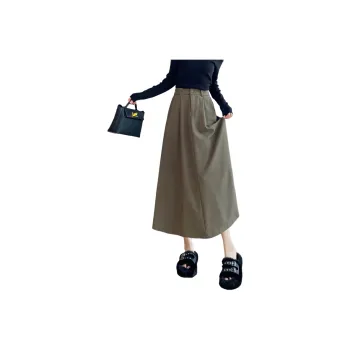 SITOL Casual Long Skirts Women's Coffee