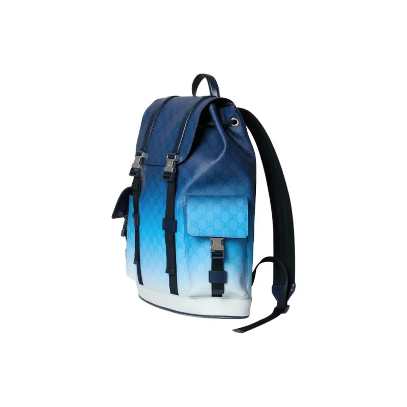 GUCCI Coated Fabric Backpack Large Size Men's Blue-1
