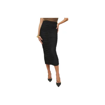 REFORMATION Effie Knit Skirt Casual Long Skirts Women's Black