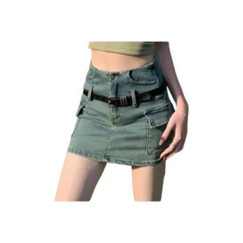 ZNZX Denim Short Skirts Women's Blue