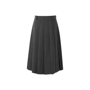 3COLOUR Casual Long Skirt Women's Deep Gray