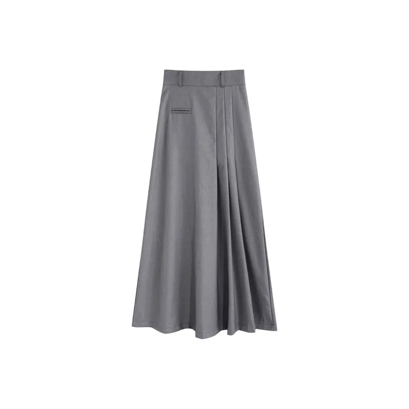 Garbege Casual Long Skirts Women's Gray-0