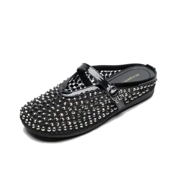 City Camel Rubber Sole Slip Resistant Closed Toe Slippers Women's Black