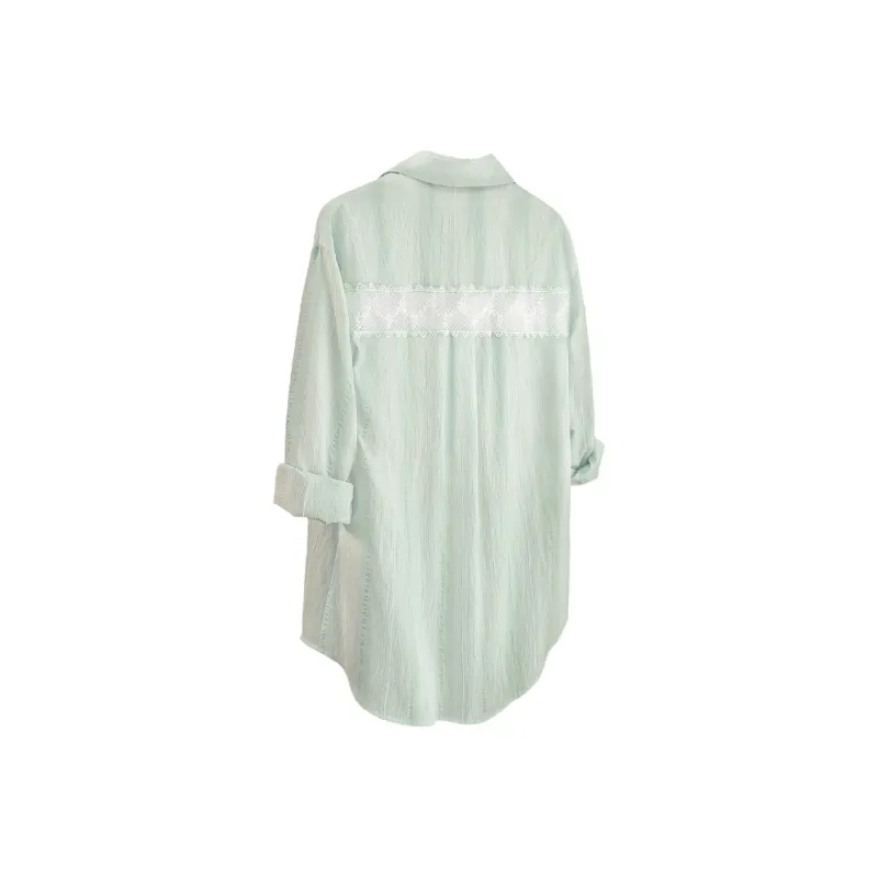 Cypress House Shirt Women's Light Blue Stripes-3