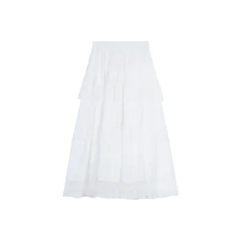 COVER TIME Casual Long Skirt Women's White