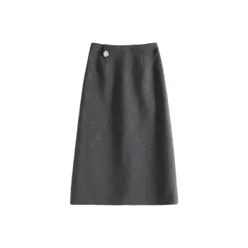 SUBEN Casual Long Skirts Women's Dark Gray