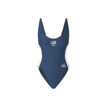 Skims USA Olympic Team Co-branded One-Piece Swimsuits Women's NAVY/Marine Blue