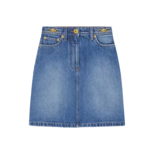 VERSACE Denim Softened Skirt 'Medium Blue'