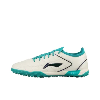 LiNing TF Rubber Broken Studs Artificial Ground Anti Slip Wear Resistant Soccer Shoes Unisex White Green