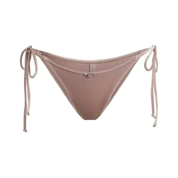 SKIMS SS25 VELVET SWIM CHEEKY TIE BIKINI BOTTOM Swimming Shorts Women's UMBRE/Brown Earth Tone