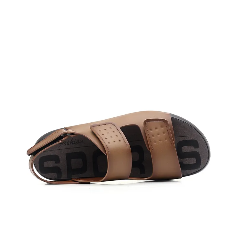 QIUTEXIONG Beach Sandals Men Black/Brown-6