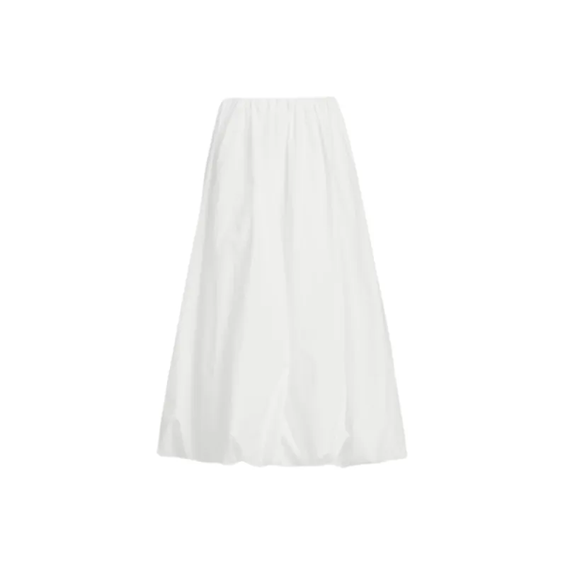 ZXZA Casual Long Skirt Women's White-0