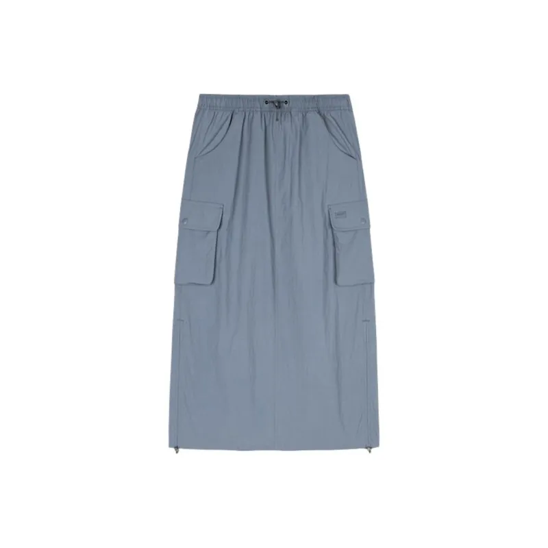 CHAOJIANTA Casual Long Skirt Women's Carbon Gray-0