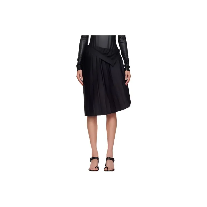 MM6 Maison Margiela Casual Long Skirt Women's Black-0