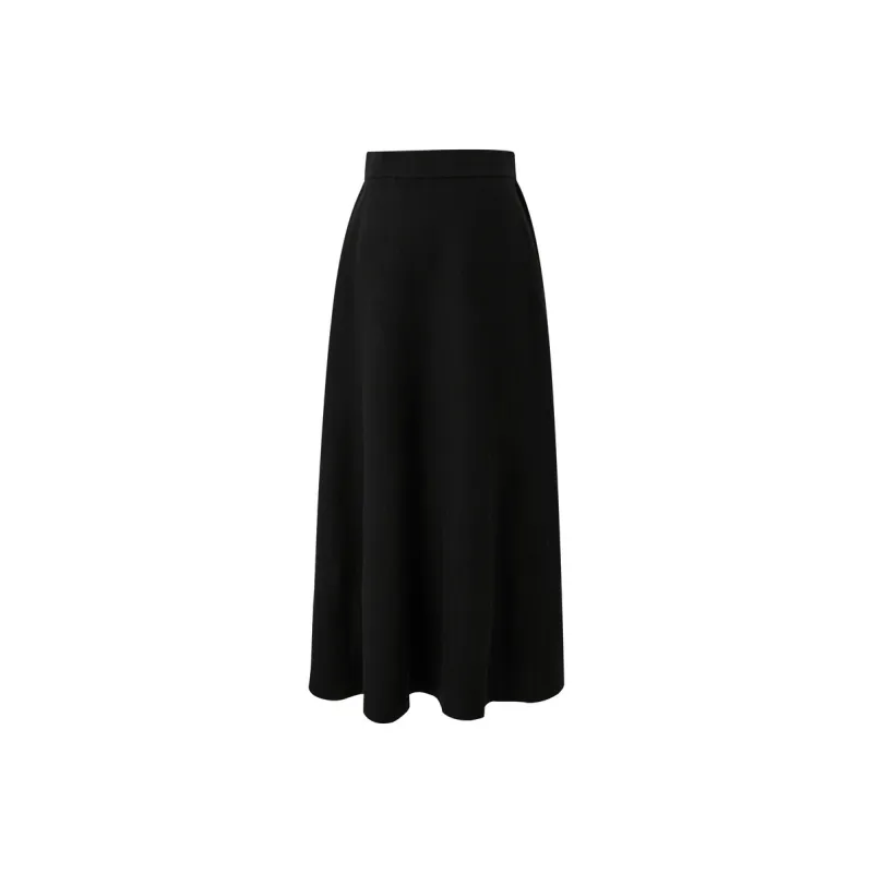 3COLOUR Casual Long Skirt Women's Classic Black-0