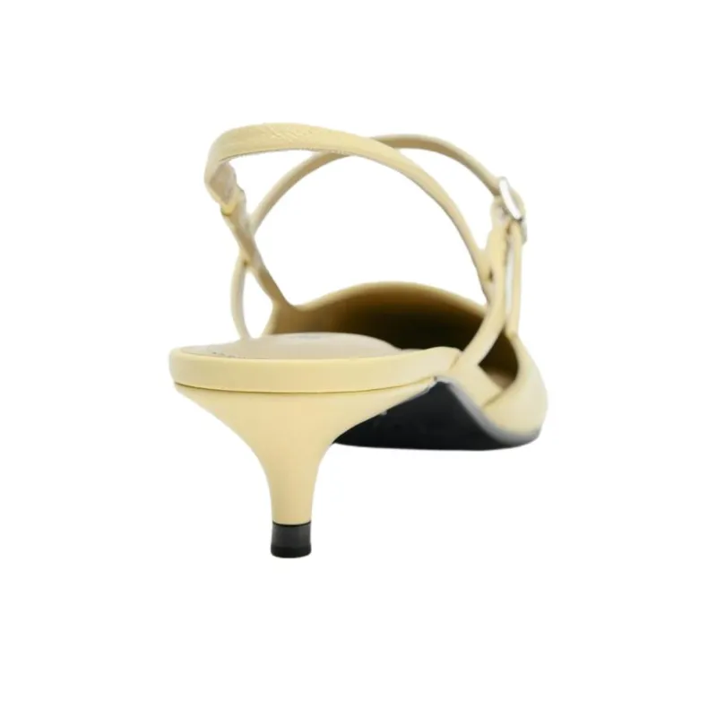 ZARA Slim Heel High Heels 5cm Women's Beige Yellow-4