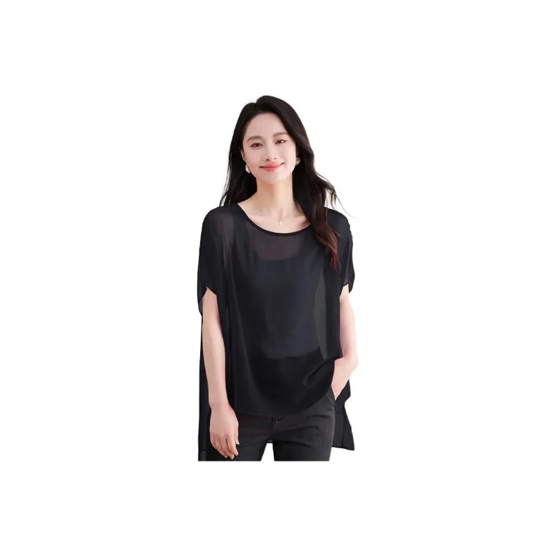 Yi Mengyuan Silk T shirt Women's-4