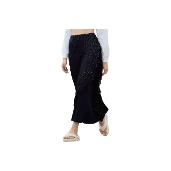 CHANEL Casual Long Skirts Women's Black