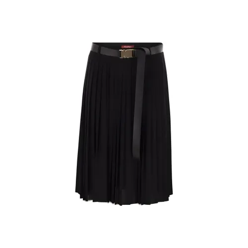 MaxMara Studio Savana Belted Pleated Skirt
