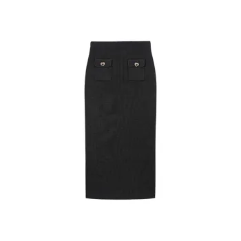 Self-portrait Casual Long Skirts Women's Classic Black