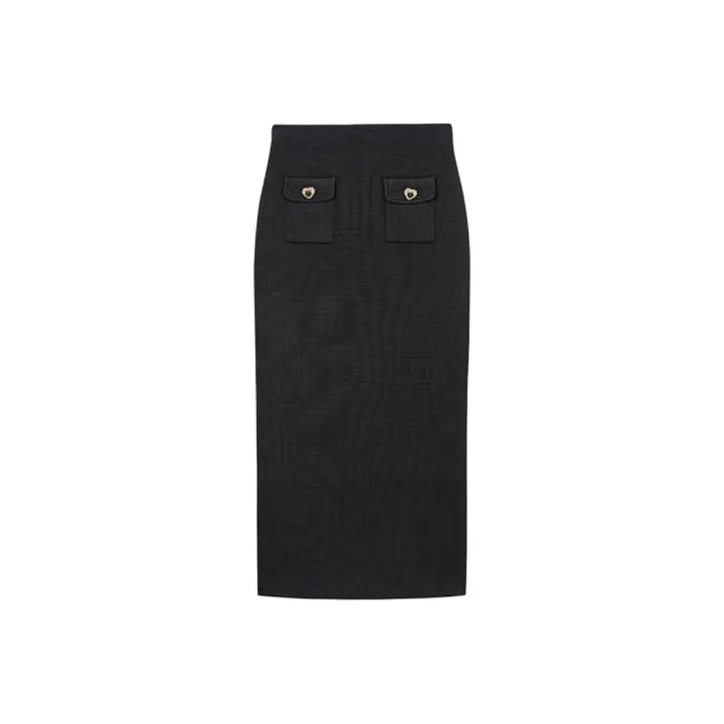 Self-portrait Casual Long Skirts Women's Classic Black-0