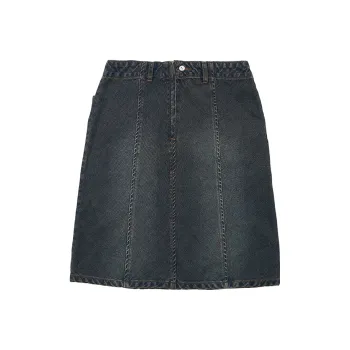 GMETRYART Denim Short Skirts Women's Blue Gray