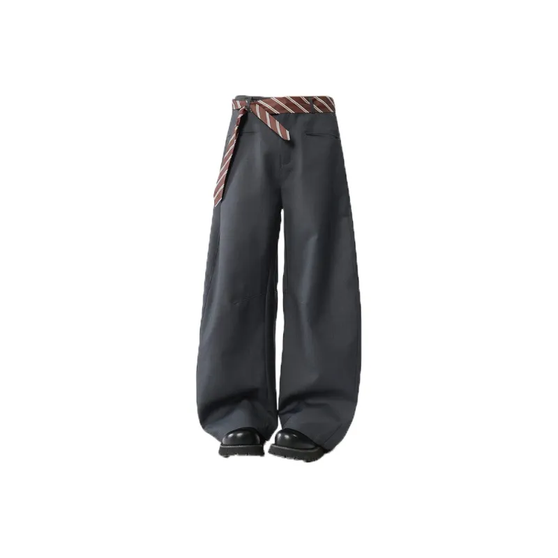 KLAMMKICKS Suit Trousers Unisex Dark Gray With Belt-1