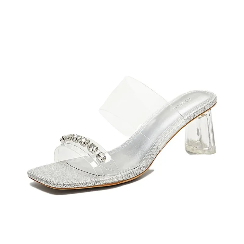 BASTO Rhinestone Crystal Quiet Slide Slippers Women's-5