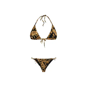 BALMAIN SS25 Two Piece Swimsuit Women's Gold