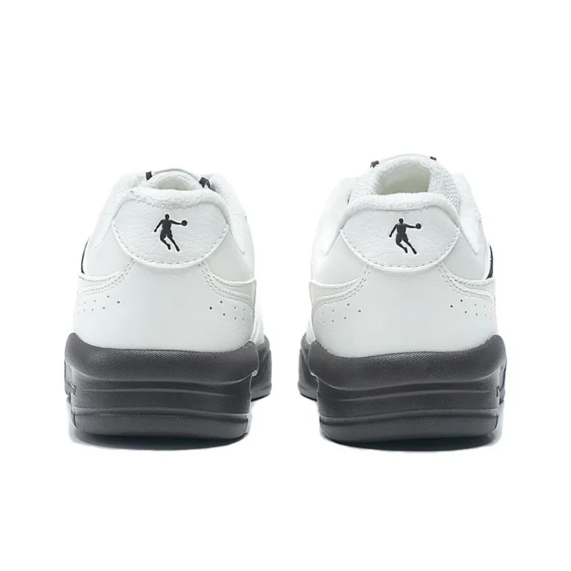 QIAODAN Dry Anti Slip Wear Resistant Low Top Skateboard Shoes Women's White Black-4