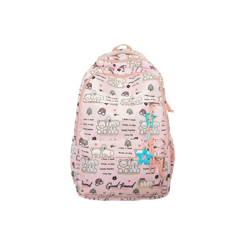 Yalu Nylon Backpack Regular Unisex Black/Purple/Green/Blue/Pink/White-7