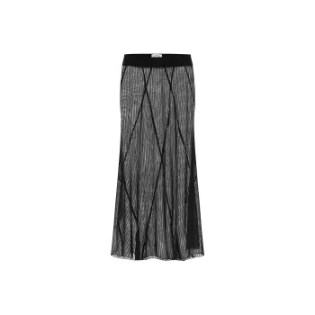 WITH JEAN FW24 Lorenzo Midi Skirt Casual Long Skirts Women's BLACK/Black