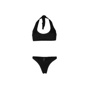 REINA OLGA Pilou Scrunch Halterneck Bikini Set