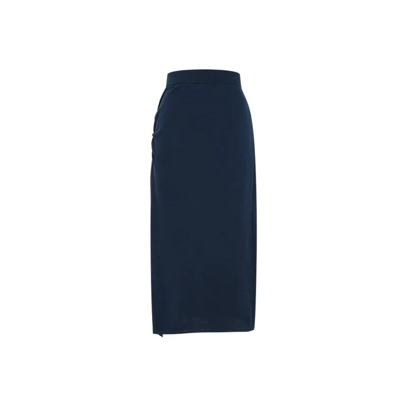 IDPAN Casual Long Skirts Women's Navy Blue-0