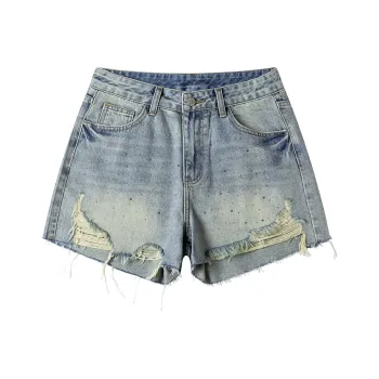 Heartboon Denim Shorts Women's Blue