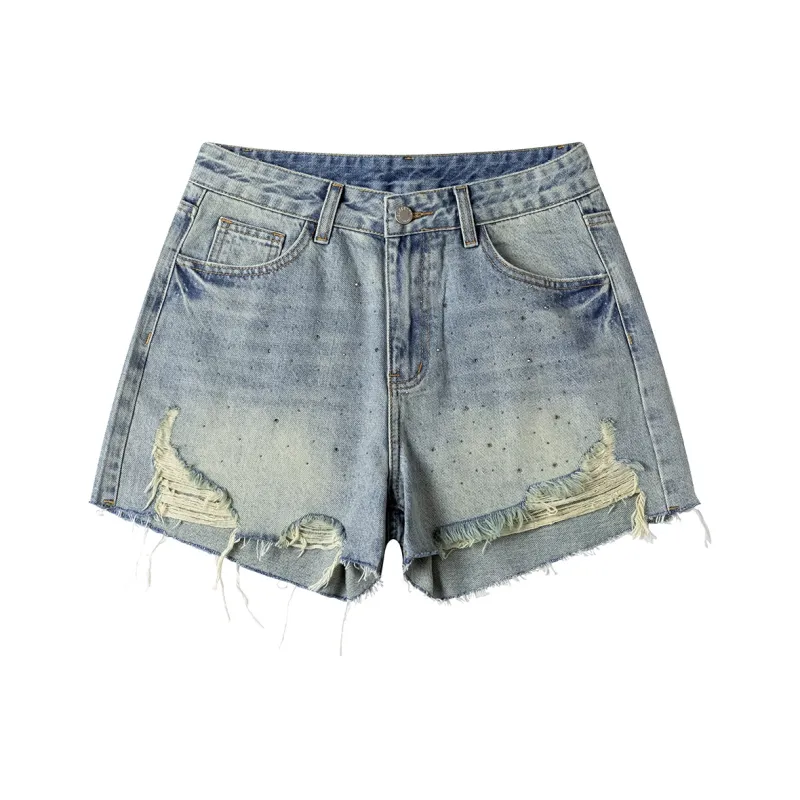 Heartboon Denim Shorts Women's Blue-0