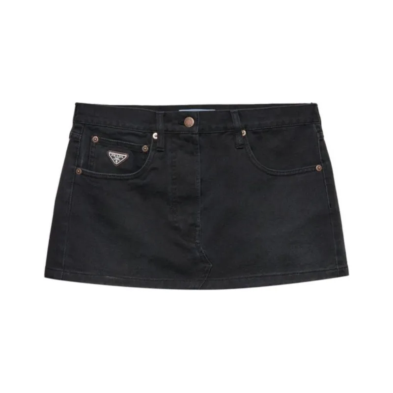 PRADA Low rise Denim Mini skirt-0